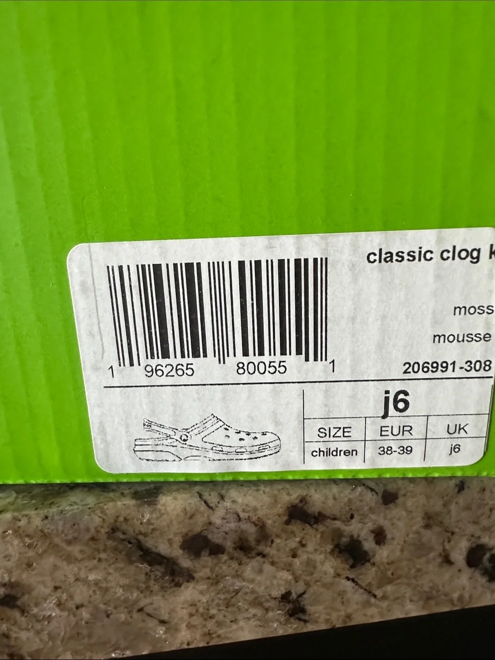 CROCS Kids Classic Clog in Sage Green